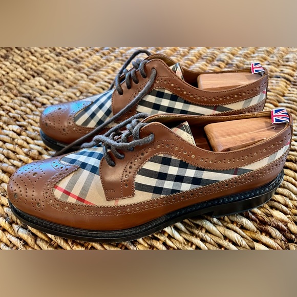 Burberry Vintage check panel Oxford/Derby Shoe Men’s size 41 US size 8 - Picture 3 of 6
